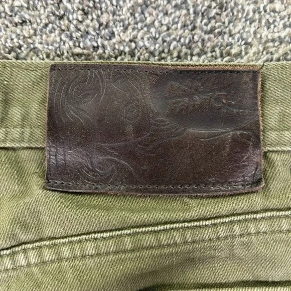 Naked & Famous Weird Guy Green Selvedge Chino Denim Jeans Mens 32 Button Fly
